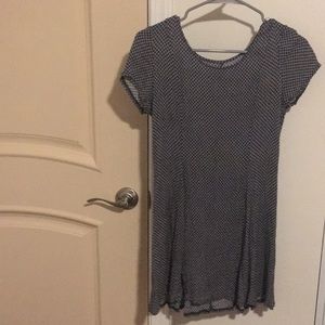 Blue and White Multi Patterned Dress